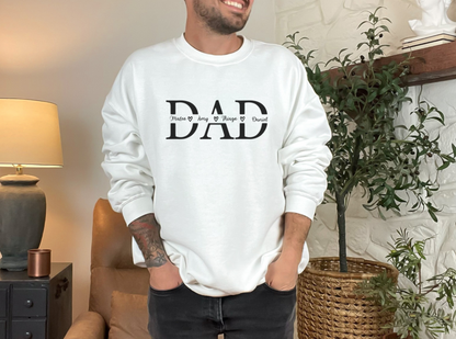 DAD W/NAMES TEE & SWEATSHIRT (3D DESIGN)