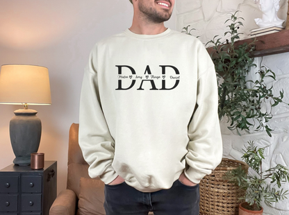 DAD W/NAMES TEE & SWEATSHIRT (3D DESIGN)