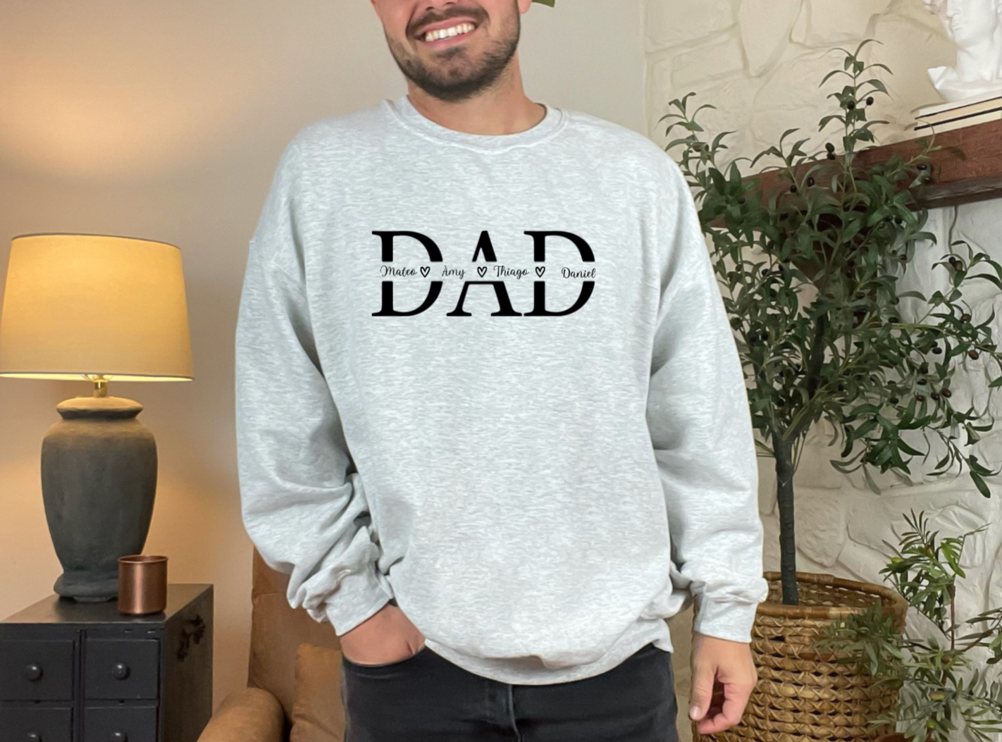 DAD W/NAMES TEE & SWEATSHIRT (3D DESIGN)