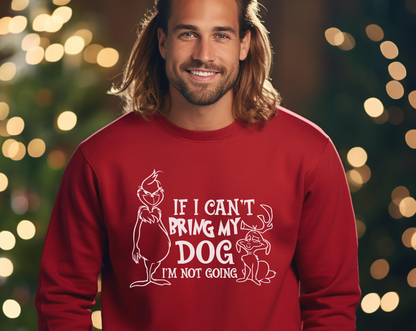 Grinch & Max Sweatshirt (FREE PERSONALIZED SLEEVE)